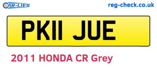 PK11JUE are the vehicle registration plates.