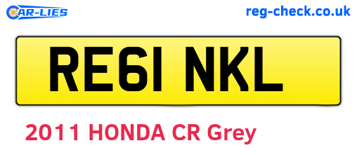 RE61NKL are the vehicle registration plates.