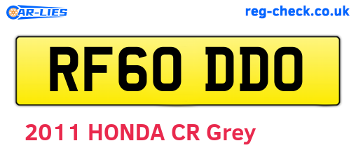 RF60DDO are the vehicle registration plates.