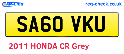 SA60VKU are the vehicle registration plates.