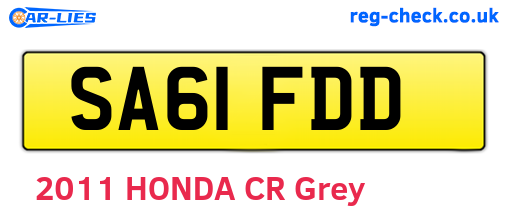 SA61FDD are the vehicle registration plates.