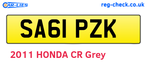 SA61PZK are the vehicle registration plates.