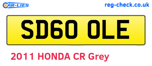 SD60OLE are the vehicle registration plates.