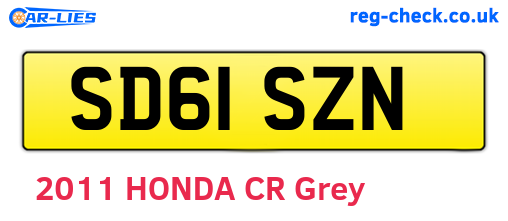 SD61SZN are the vehicle registration plates.