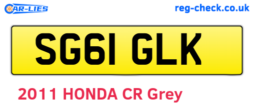 SG61GLK are the vehicle registration plates.