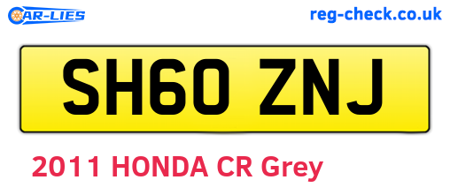 SH60ZNJ are the vehicle registration plates.