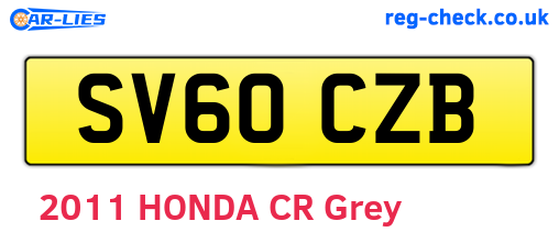 SV60CZB are the vehicle registration plates.