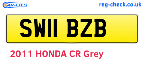SW11BZB are the vehicle registration plates.