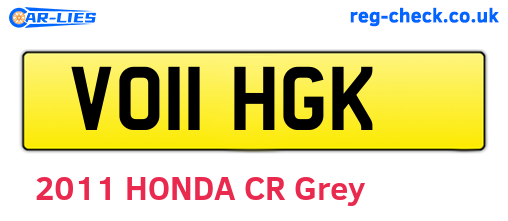 VO11HGK are the vehicle registration plates.