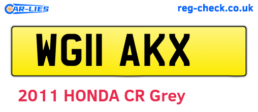 WG11AKX are the vehicle registration plates.