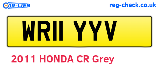 WR11YYV are the vehicle registration plates.