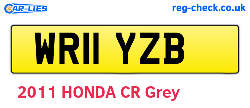 WR11YZB are the vehicle registration plates.
