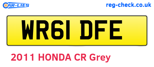 WR61DFE are the vehicle registration plates.