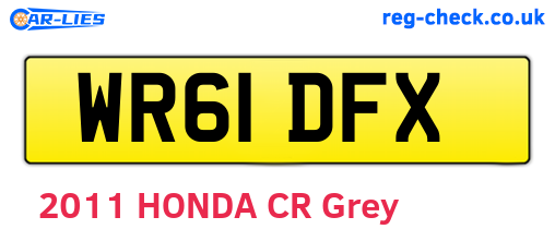 WR61DFX are the vehicle registration plates.