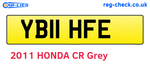 YB11HFE are the vehicle registration plates.