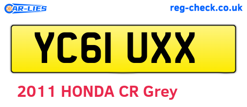 YC61UXX are the vehicle registration plates.