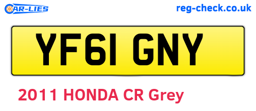 YF61GNY are the vehicle registration plates.
