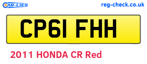 CP61FHH are the vehicle registration plates.
