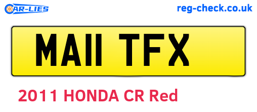 MA11TFX are the vehicle registration plates.
