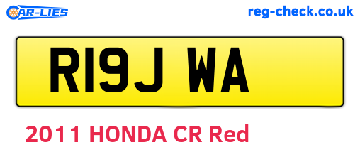 R19JWA are the vehicle registration plates.