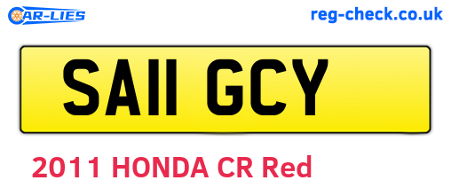 SA11GCY are the vehicle registration plates.