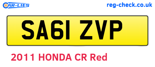 SA61ZVP are the vehicle registration plates.