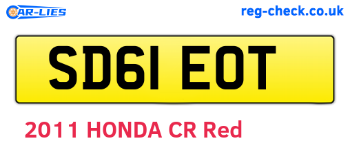 SD61EOT are the vehicle registration plates.