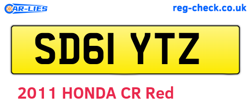 SD61YTZ are the vehicle registration plates.