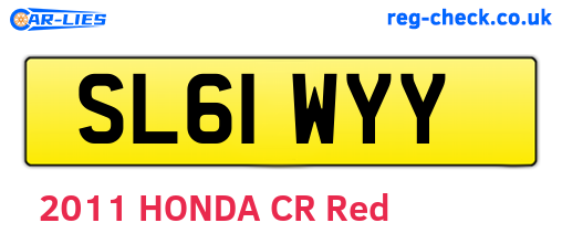 SL61WYY are the vehicle registration plates.