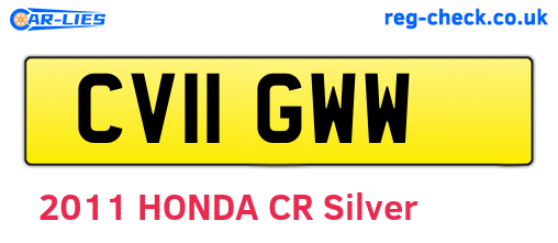CV11GWW are the vehicle registration plates.