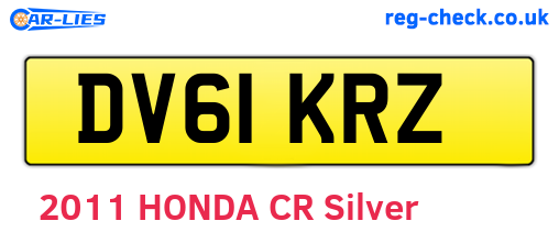 DV61KRZ are the vehicle registration plates.
