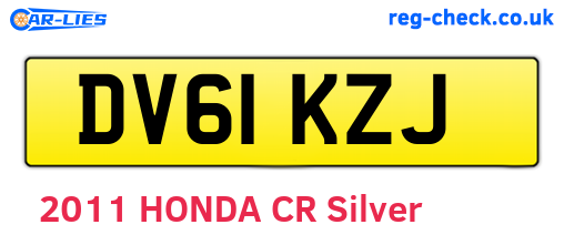 DV61KZJ are the vehicle registration plates.