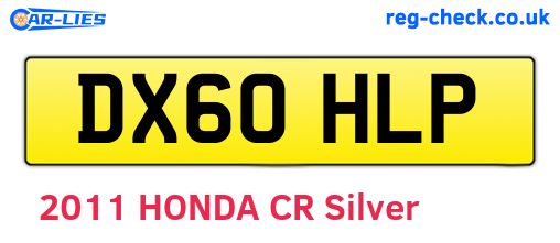 DX60HLP are the vehicle registration plates.