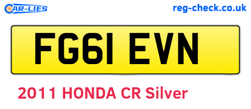 FG61EVN are the vehicle registration plates.