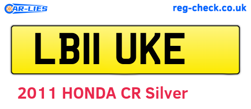 LB11UKE are the vehicle registration plates.