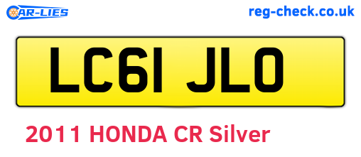 LC61JLO are the vehicle registration plates.