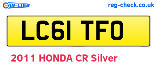 LC61TFO are the vehicle registration plates.