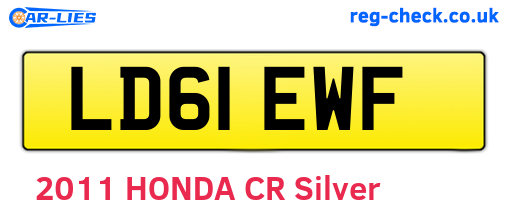 LD61EWF are the vehicle registration plates.