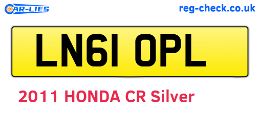 LN61OPL are the vehicle registration plates.