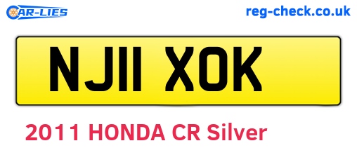 NJ11XOK are the vehicle registration plates.