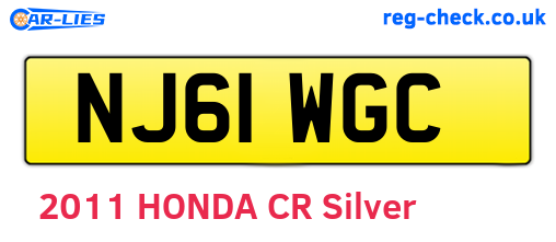 NJ61WGC are the vehicle registration plates.