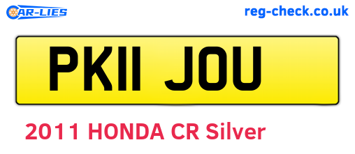 PK11JOU are the vehicle registration plates.