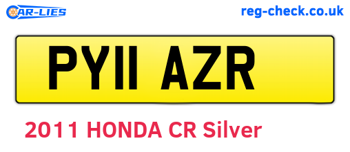 PY11AZR are the vehicle registration plates.