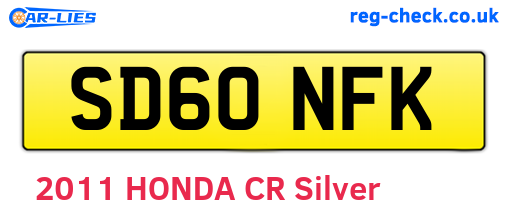 SD60NFK are the vehicle registration plates.