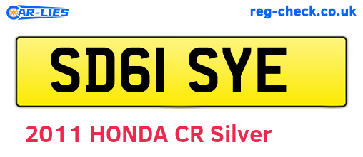 SD61SYE are the vehicle registration plates.