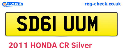 SD61UUM are the vehicle registration plates.