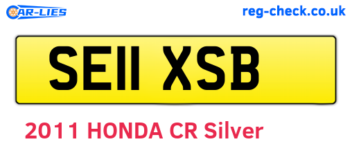 SE11XSB are the vehicle registration plates.