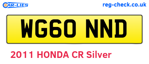 WG60NND are the vehicle registration plates.