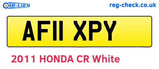 AF11XPY are the vehicle registration plates.