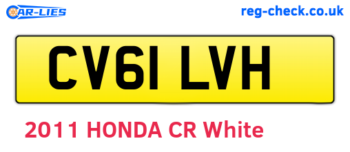 CV61LVH are the vehicle registration plates.